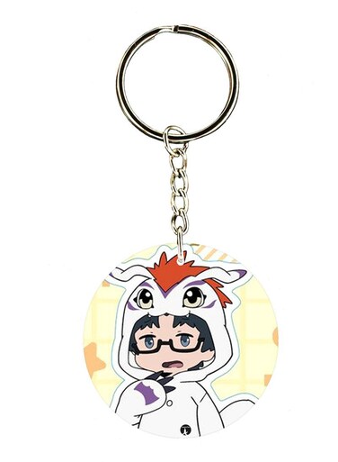 Anime Digimon Double Side Printed Keychain