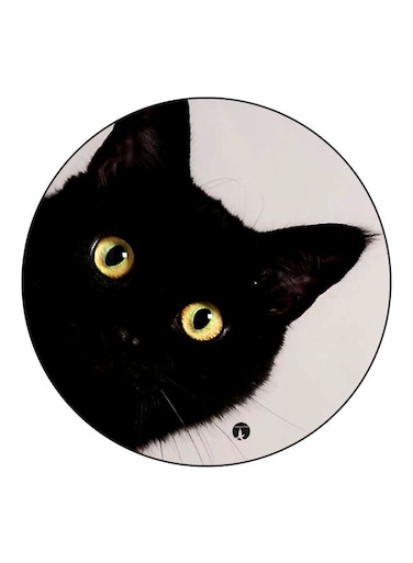 Cat Printed Fridge Magnet Grey/Black/Yellow 5.5cm