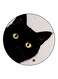 Cat Printed Fridge Magnet Grey/Black/Yellow 5.5cm