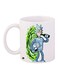 Cartoon Printed Coffee Mug White/Blue/Green 11ounce