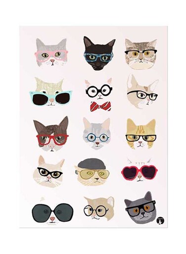 Cats Metal Plate Poster Multicolour 15x20centimeter