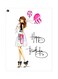 Happy Birthday Themed Metallic Plate White/Pink/Black 20x15cm