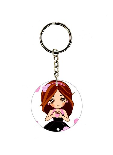 The Animie Girl Printed Keychain