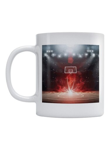 Basketball Printed Coffee Mug White/Black