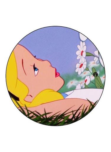 Cartoon Girl Printed Fridge Magnet Beige/Blue/White 5.5cm