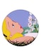 Cartoon Girl Printed Fridge Magnet Beige/Blue/White 5.5cm