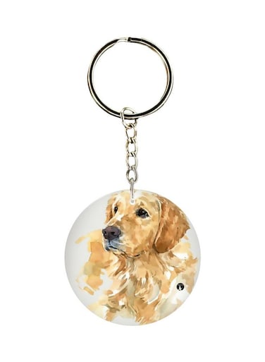 Dog Printed Single Sided Keychain