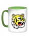 Tiger Printed Coffee Mug Green/White/Yellow