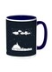 Moon And Stars Printed Coffee Mug Black/Blue 11ounce
