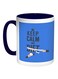 Keep Calm And Diet Printed Coffee Mug Blue/White/Dark Blue 11ounce