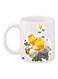 Birds Printed Coffee Mug White/Yellow/Green 11ounce