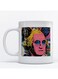 Pop Art George Washington Printed Mug White/Pink/Yellow