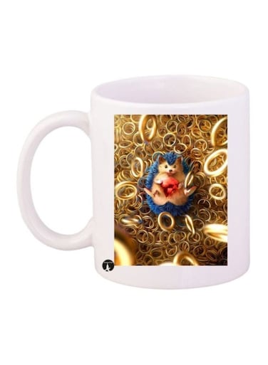 Sonic Video Game Printed Mug White/Gold/Blue