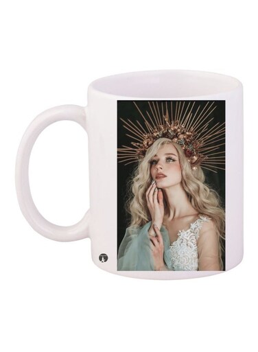 Printed Coffee Mug White/Beige/Blue