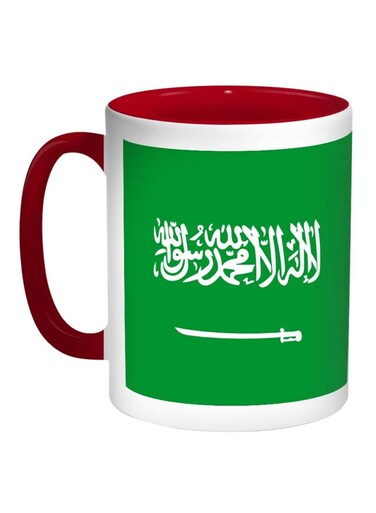 Kingdom of Saudi Arabia Printed Coffee Mug Red/Green/White