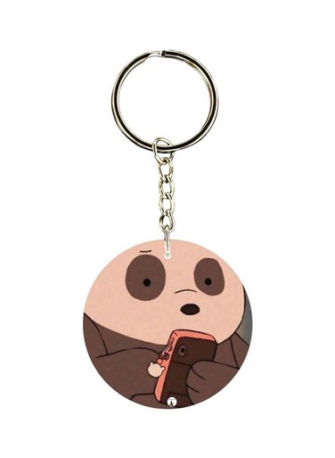 Bear Printed Double Sided Keychain