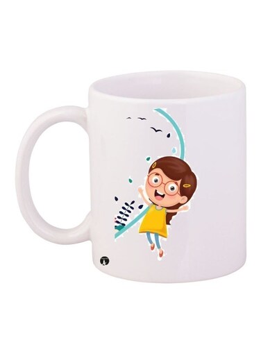 Printed Coffee Mug White/Yellow