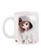 Printed Ceramic Coffee Mug White/Beige/Brown