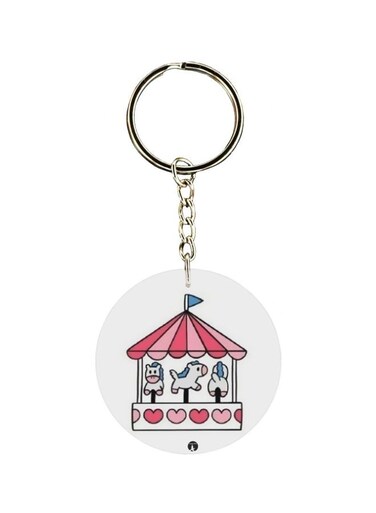 Unicorn Printed Double Sided Keychain