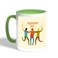 Happy Friendship Day Printed Coffee Mug, Green 11 Ounce