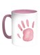 Palm Of The Hand Printed Coffee Mug White/Pink 11ounce
