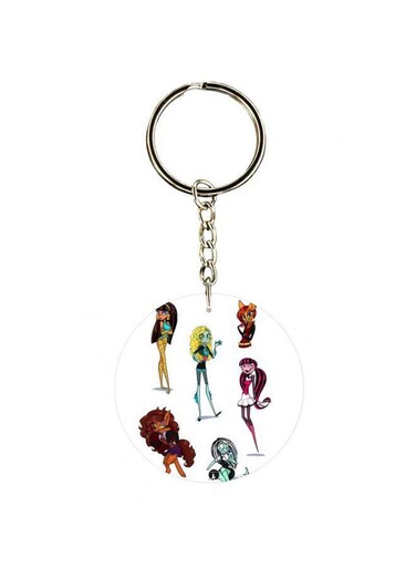 Cartoon Girl Printed Keychain
