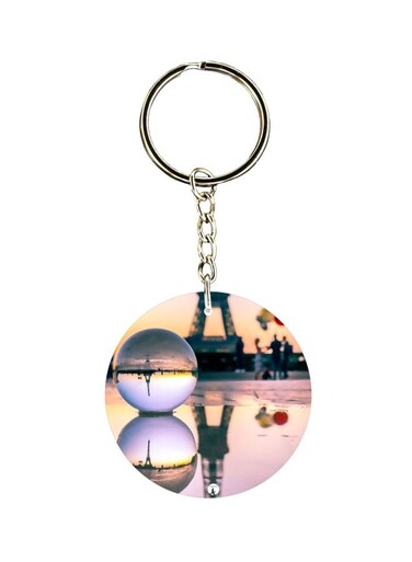 Eiffel Tower Printed Pocket Keychain