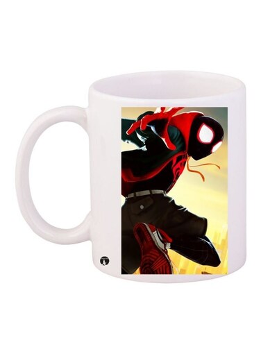 Cartoon Printed Coffee Mug White/Black/Red 11ounce