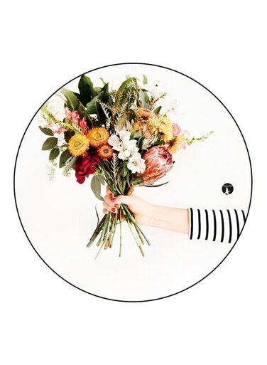 Flower Printed Fridge Magnet White/Green/Pink 5.5cm