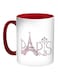 Paris Eiffel Tower Printed Coffee Mug Red/White/Pink 11ounce