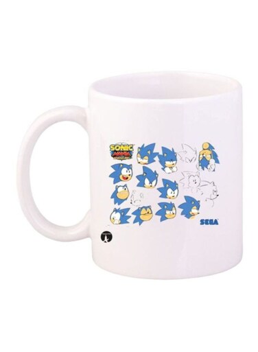 Sonic Video Game Printed Mug White/Blue/Yellow