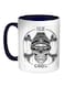 Skull Iced Printed Coffee Mug Blue/White/Brown 11ounce