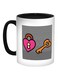 Lock And Key Printed Coffee Mug Black/White/Pink