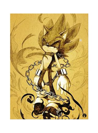 Video Game Sonic Metal Plate Poster Yellow 15 x 20cm