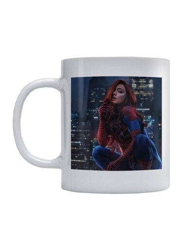 Spider Woman Printed Mug White/Blue/Red