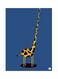 Metal Plate Of A Giraffe Poster Blue Yellow Black