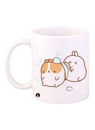 Rabbit Printed Mug White/Orange/Brown