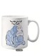 Ceramic Mug with Arabic Calligraphy &amp; Whimsical Blue Creature Design in white