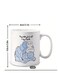 Ceramic Mug with Arabic Calligraphy &amp; Whimsical Blue Creature Design in white