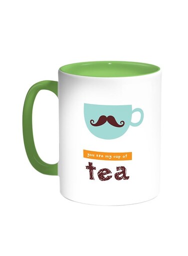 You Are My Cup Of Tea Printed Coffee Mug Green/White 11ounce