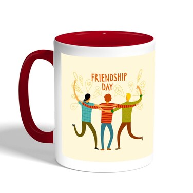 Happy Friendship Day Printed Coffee Mug, Red 11 Ounce