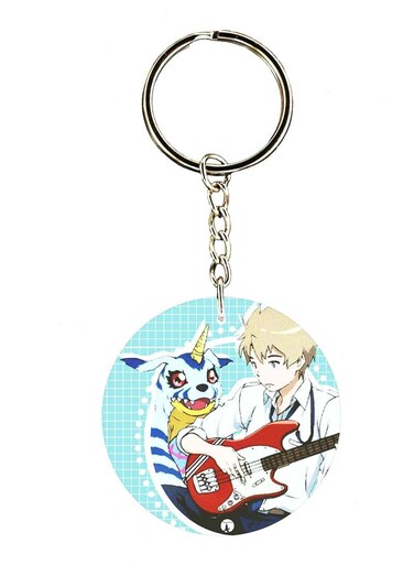 Double Side Anime Digimon Printed Keychain