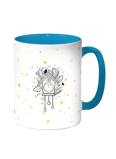 Stars And Dreams Printed Coffee Mug White Blue 11 ounce