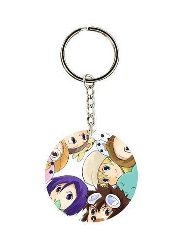 Anime Digimon Double Side Printed Keychain
