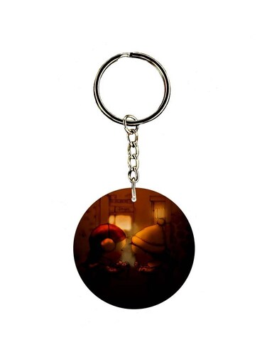 Cartoon Printed Double Sided Keychain