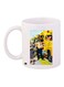 School Bus Printed Coffee Mug White/Yellow/Blue