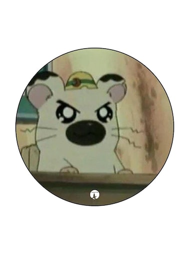 Anime Hamtaro Printed Fridge Magnet Round Multicolour