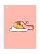 Cartoon Themed Metallic Plate Pink/White/Yellow 20x15cm