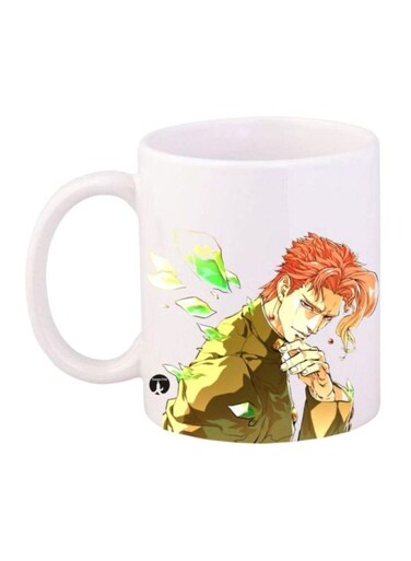 Anime Jojo'S Bizarre Adventure Printed Coffee Mug White/Yellow/Orange