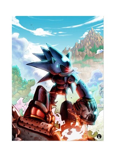Video Game Sonic Metal Plate Poster Multicolour 15 x 20cm